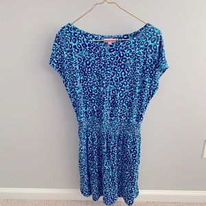 Lilly Pulitzer Blue Leopard Dress sz M